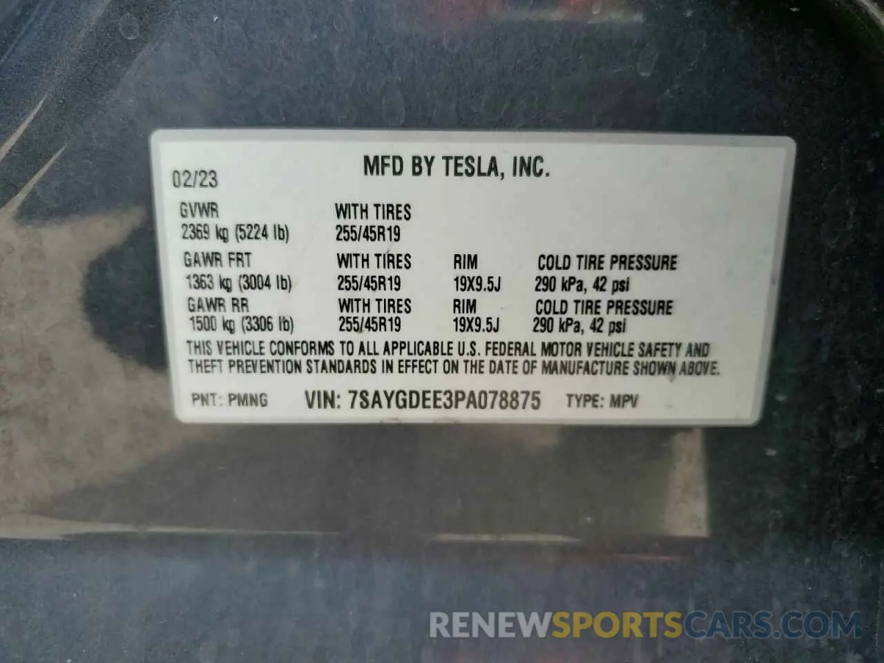 13 Photograph of a damaged car 7SAYGDEE3PA078875 TESLA MODEL Y 2023
