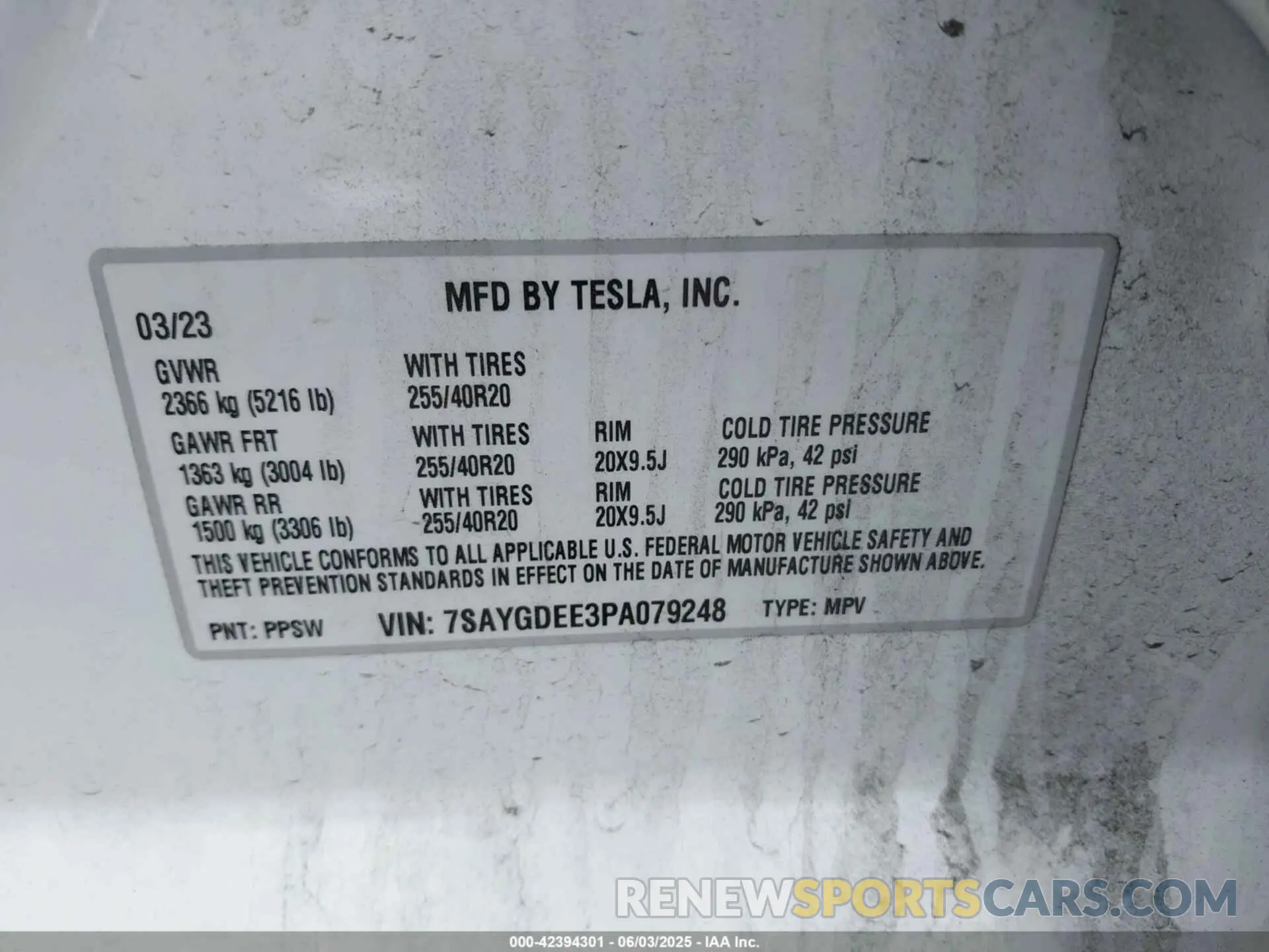 9 Photograph of a damaged car 7SAYGDEE3PA079248 TESLA MODEL Y 2023