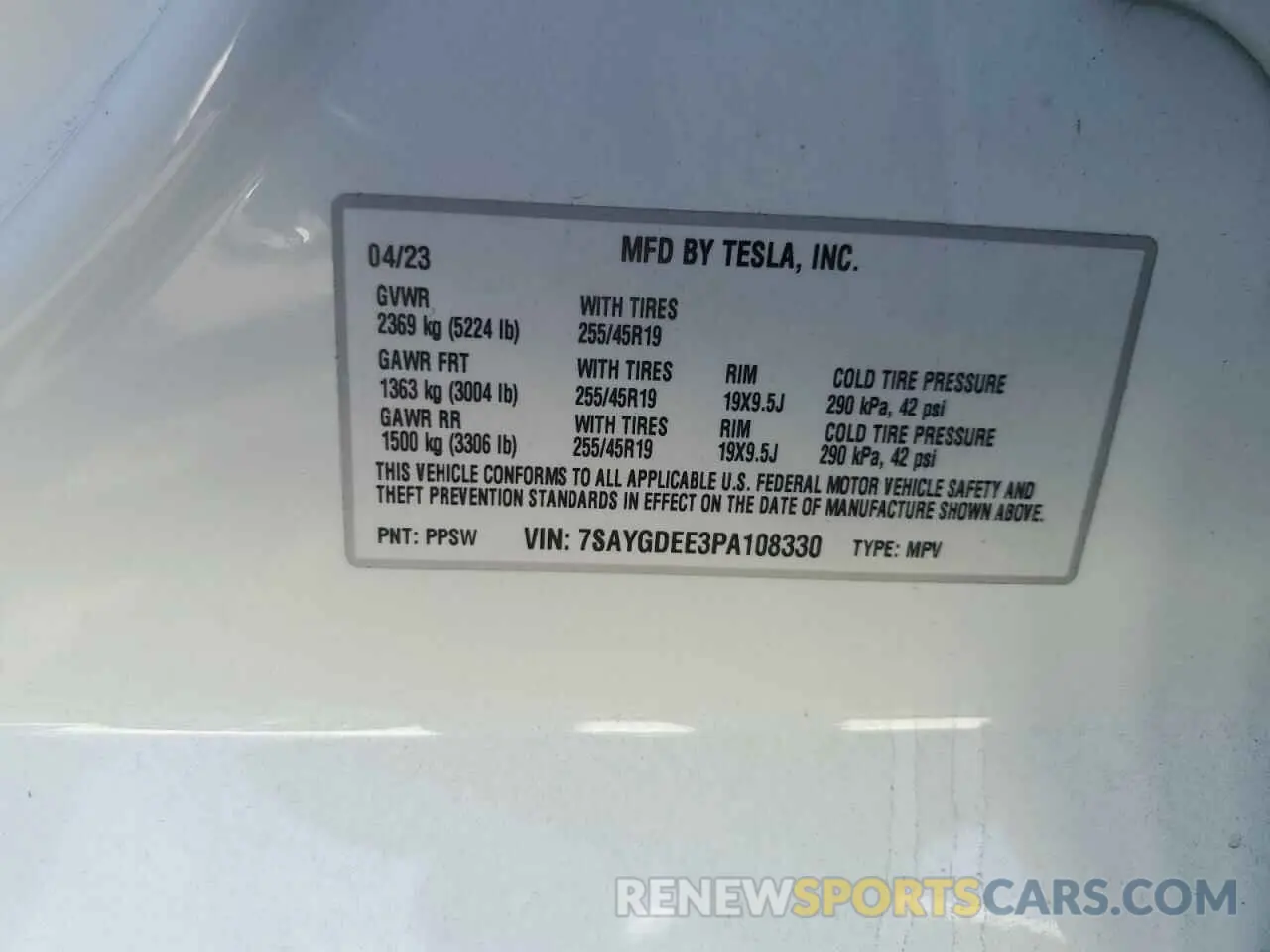 13 Photograph of a damaged car 7SAYGDEE3PA108330 TESLA MODEL Y 2023