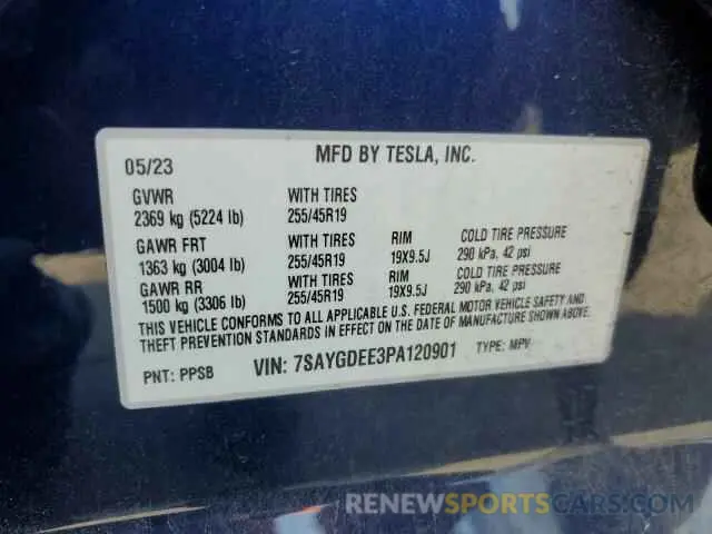 12 Photograph of a damaged car 7SAYGDEE3PA120901 TESLA MODEL Y 2023