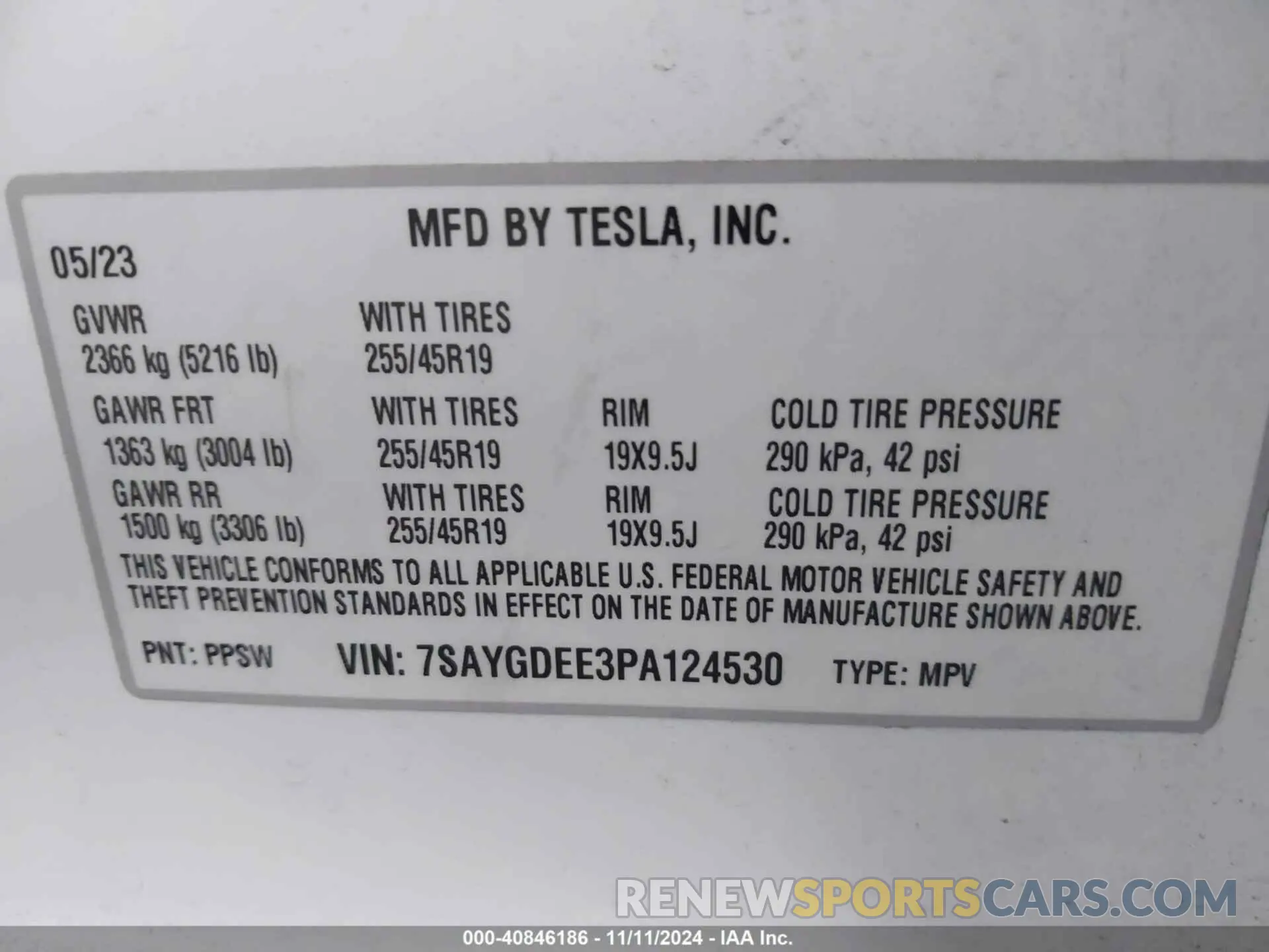 9 Photograph of a damaged car 7SAYGDEE3PA124530 TESLA MODEL Y 2023