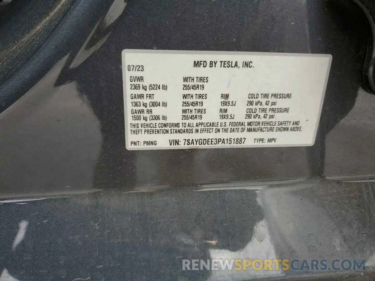 15 Photograph of a damaged car 7SAYGDEE3PA151887 TESLA MODEL Y 2023