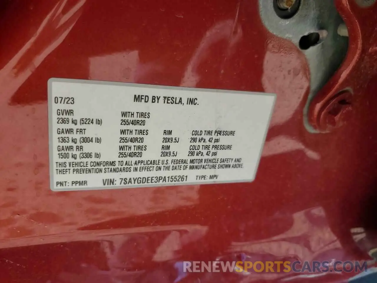 14 Photograph of a damaged car 7SAYGDEE3PA155261 TESLA MODEL Y 2023