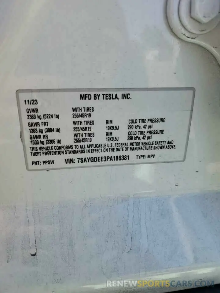 14 Photograph of a damaged car 7SAYGDEE3PA186381 TESLA MODEL Y 2023
