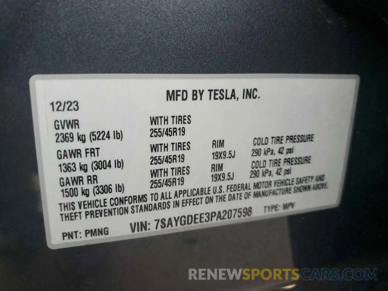 13 Photograph of a damaged car 7SAYGDEE3PA207598 TESLA MODEL Y 2023