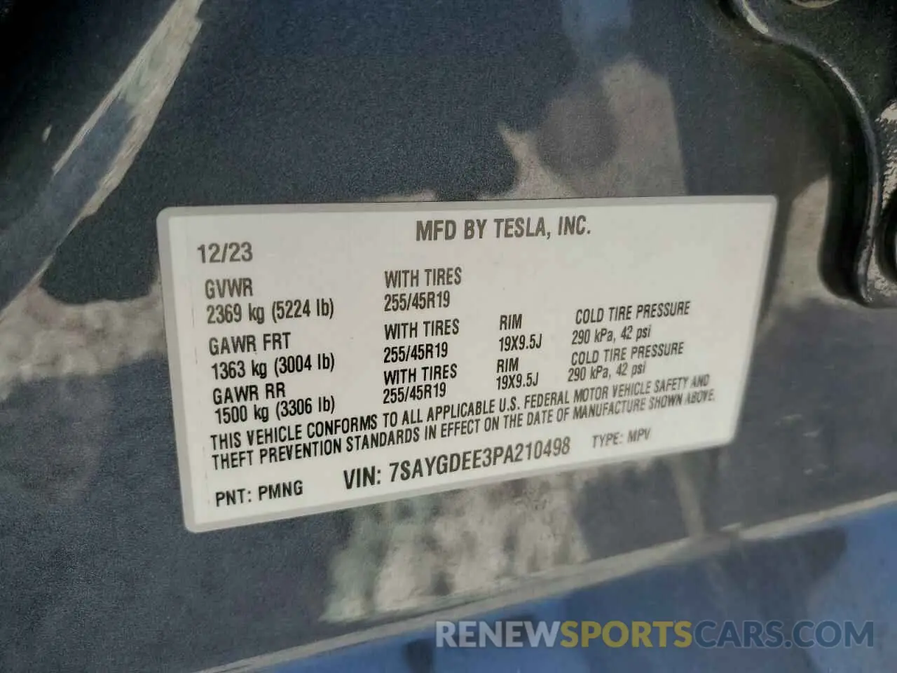14 Photograph of a damaged car 7SAYGDEE3PA210498 TESLA MODEL Y 2023