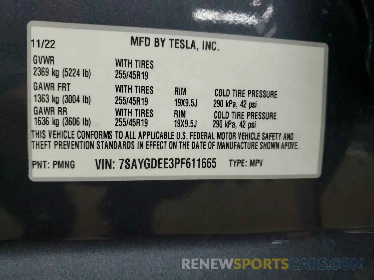 14 Photograph of a damaged car 7SAYGDEE3PF611665 TESLA MODEL Y 2023