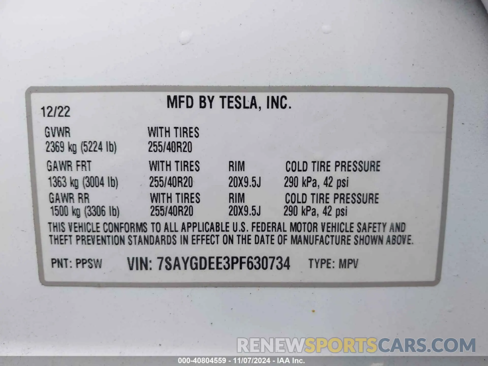9 Photograph of a damaged car 7SAYGDEE3PF630734 TESLA MODEL Y 2023