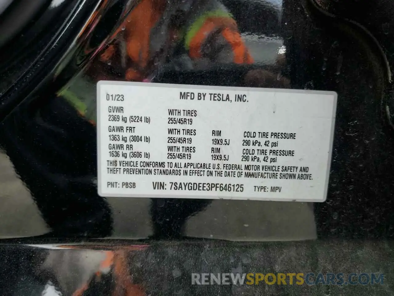 13 Photograph of a damaged car 7SAYGDEE3PF646125 TESLA MODEL Y 2023