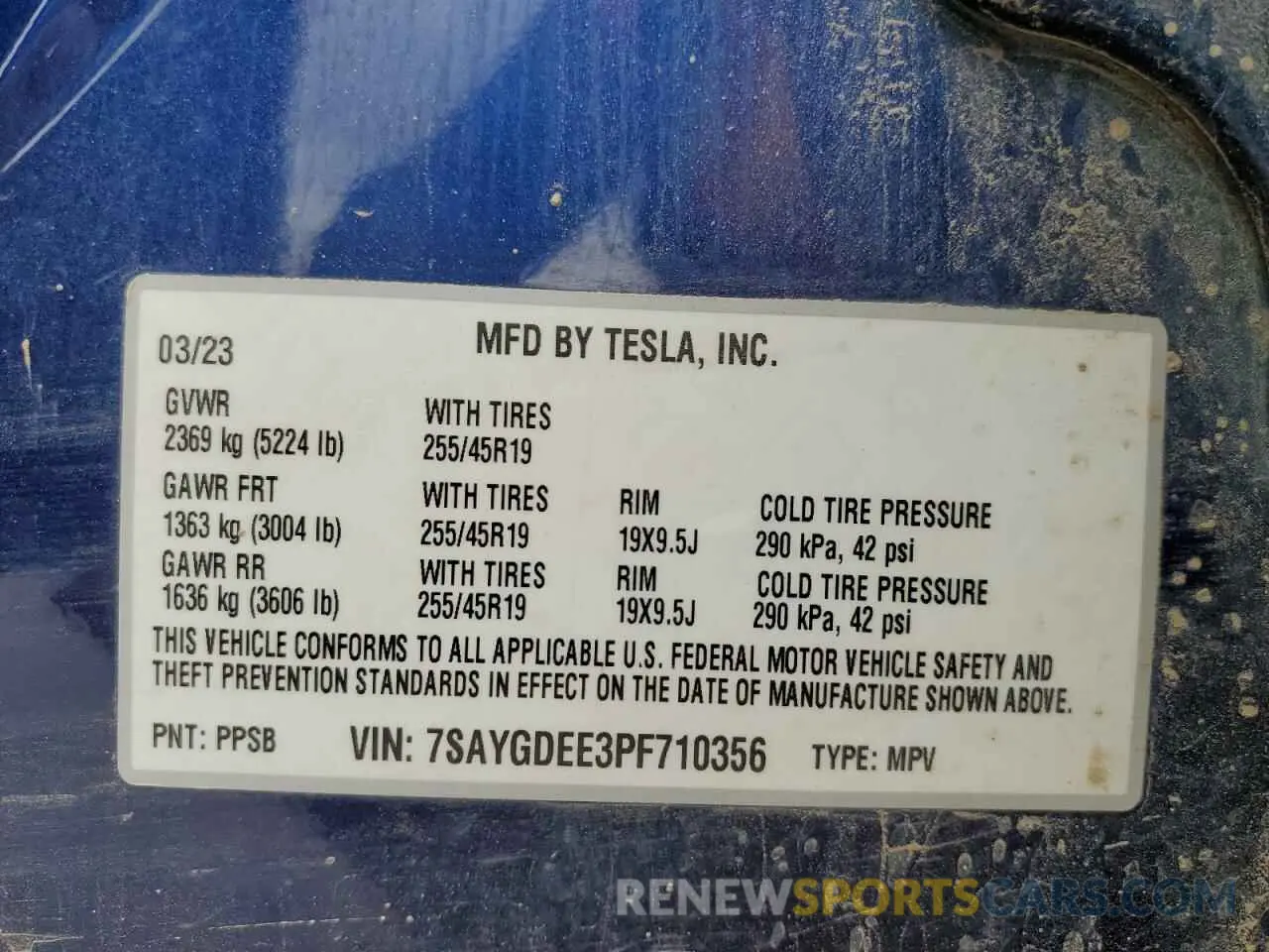 14 Photograph of a damaged car 7SAYGDEE3PF710356 TESLA MODEL Y 2023