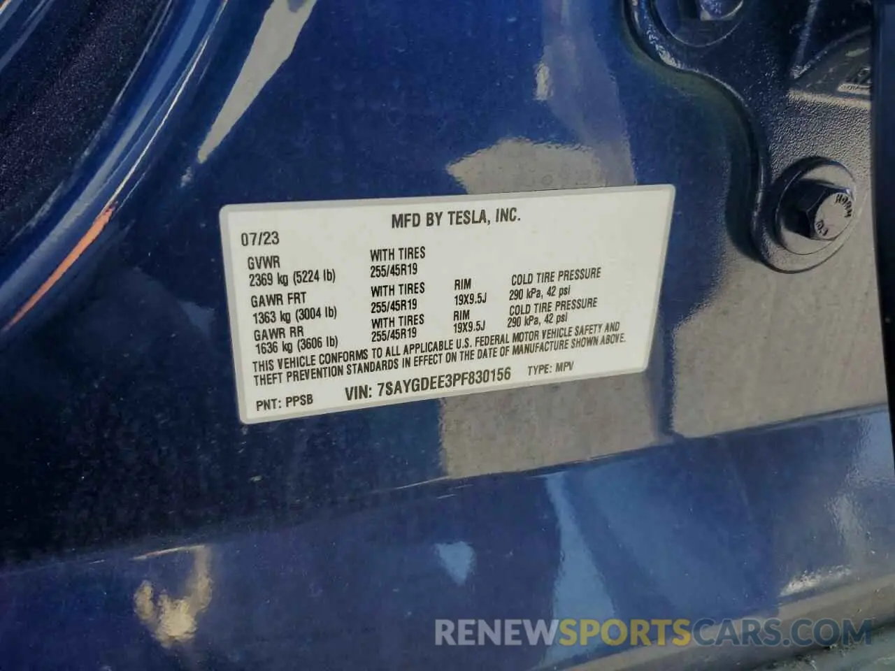 13 Photograph of a damaged car 7SAYGDEE3PF830156 TESLA MODEL Y 2023