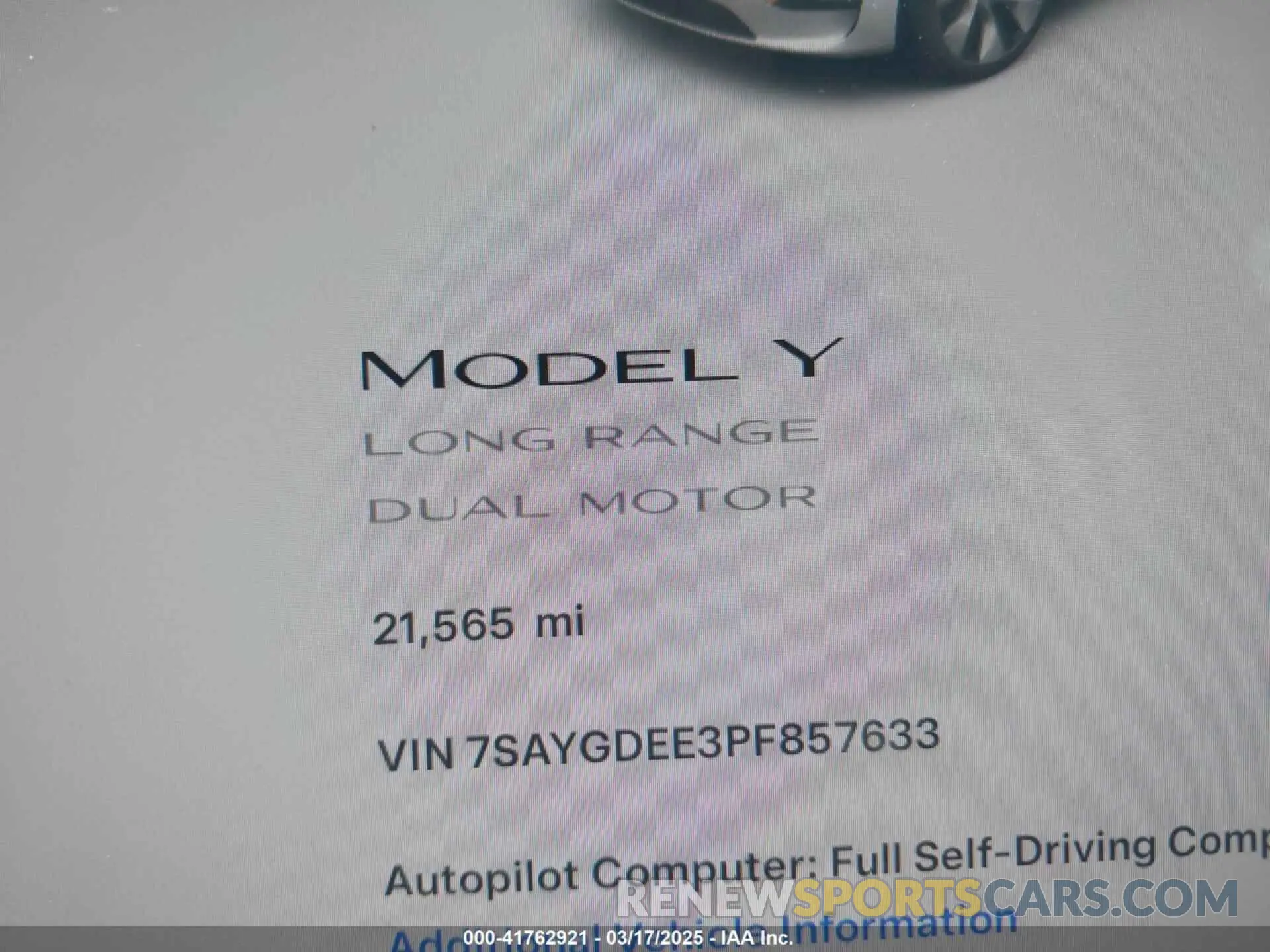 16 Photograph of a damaged car 7SAYGDEE3PF857633 TESLA MODEL Y 2023
