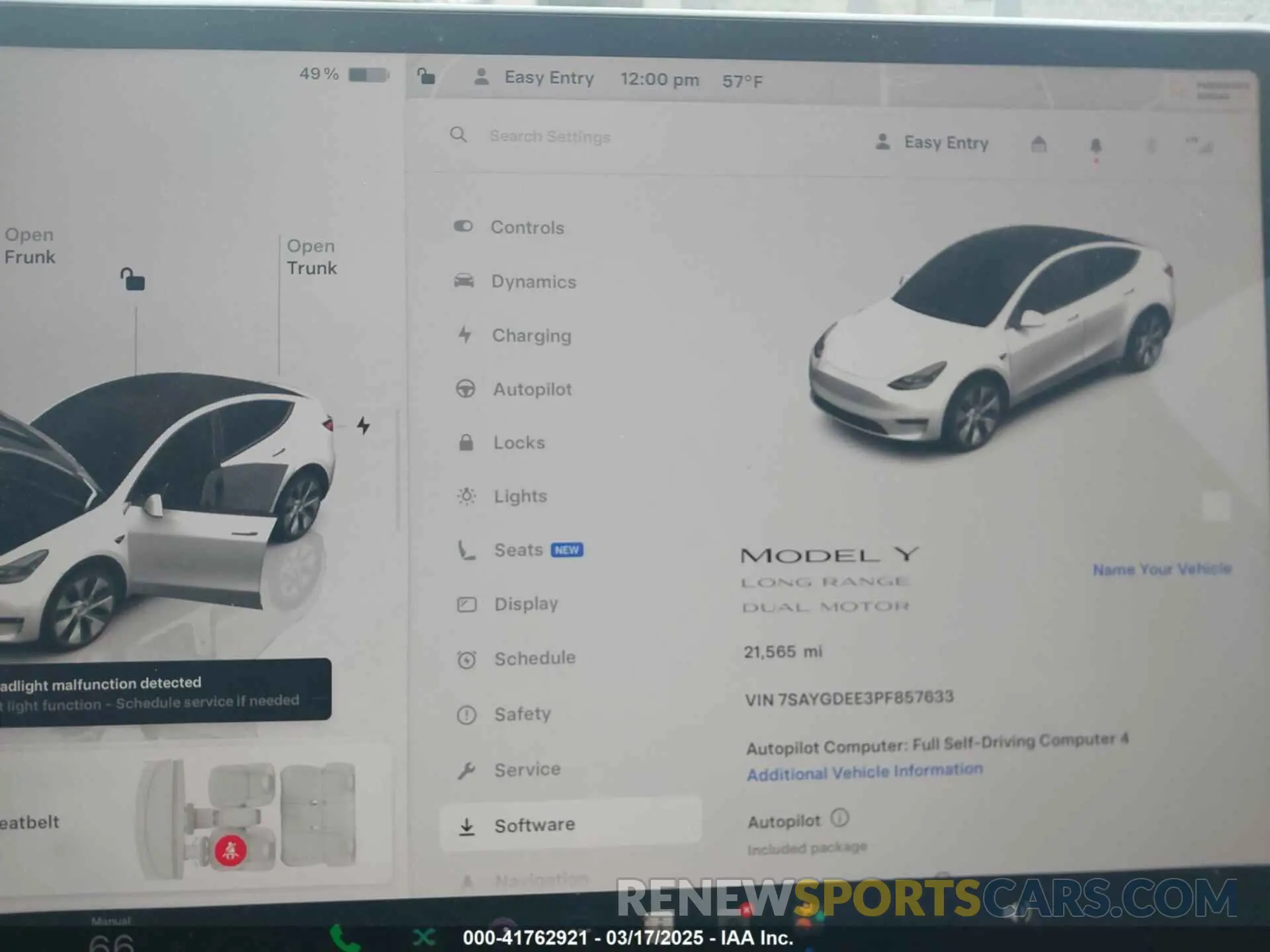 7 Photograph of a damaged car 7SAYGDEE3PF857633 TESLA MODEL Y 2023