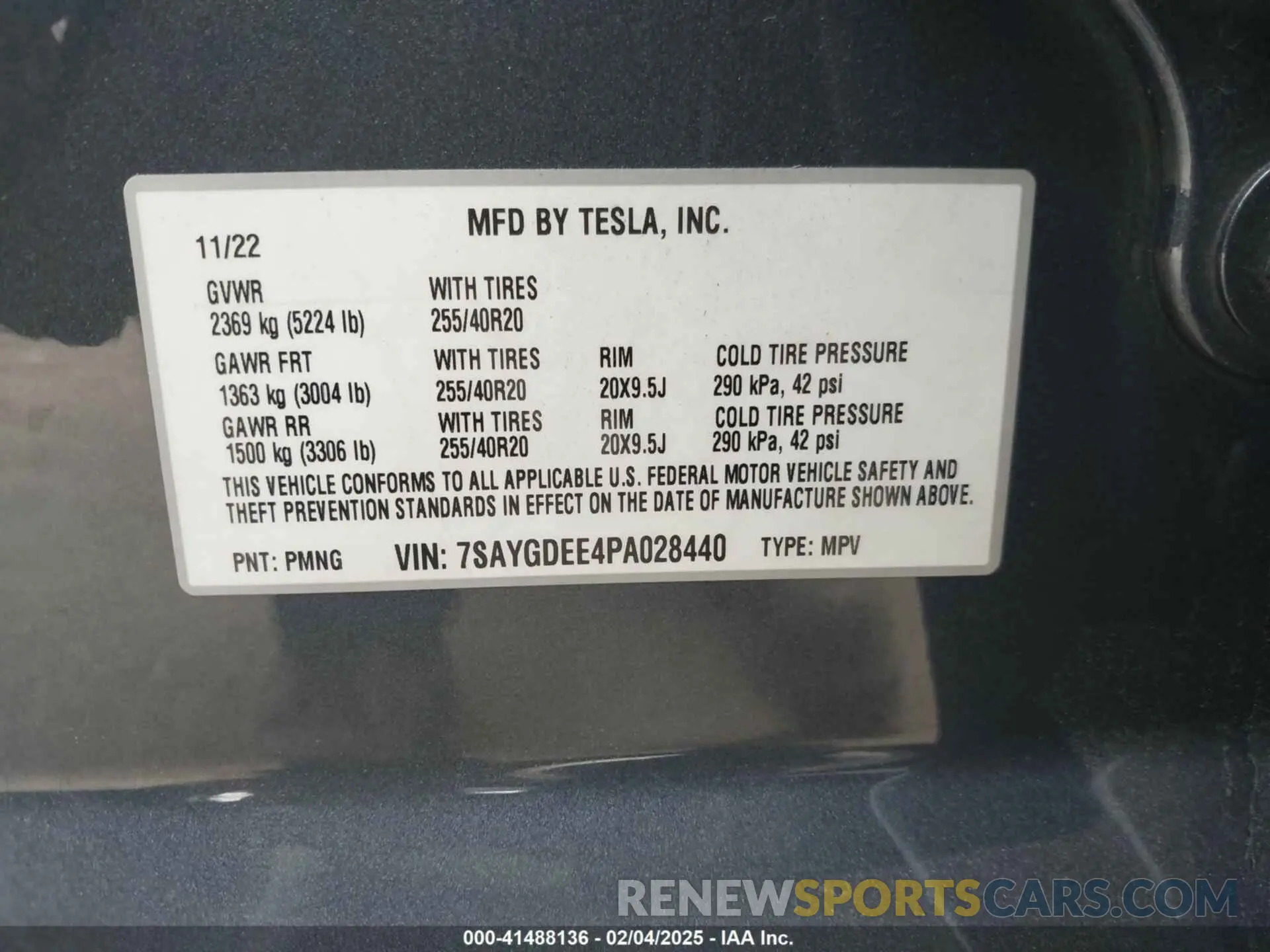 9 Photograph of a damaged car 7SAYGDEE4PA028440 TESLA MODEL Y 2023