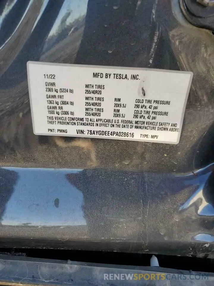 13 Photograph of a damaged car 7SAYGDEE4PA028616 TESLA MODEL Y 2023
