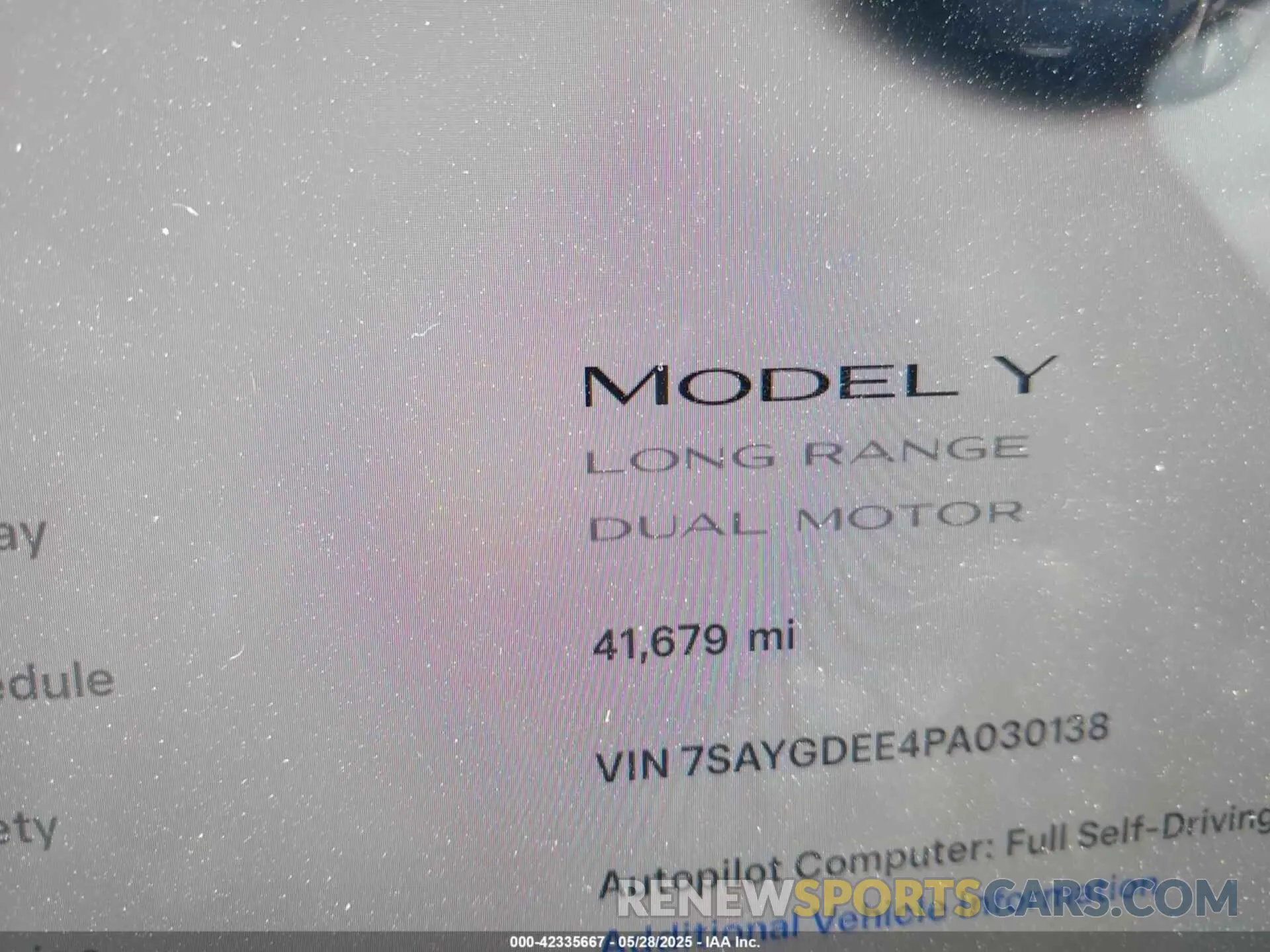 7 Photograph of a damaged car 7SAYGDEE4PA030138 TESLA MODEL Y 2023