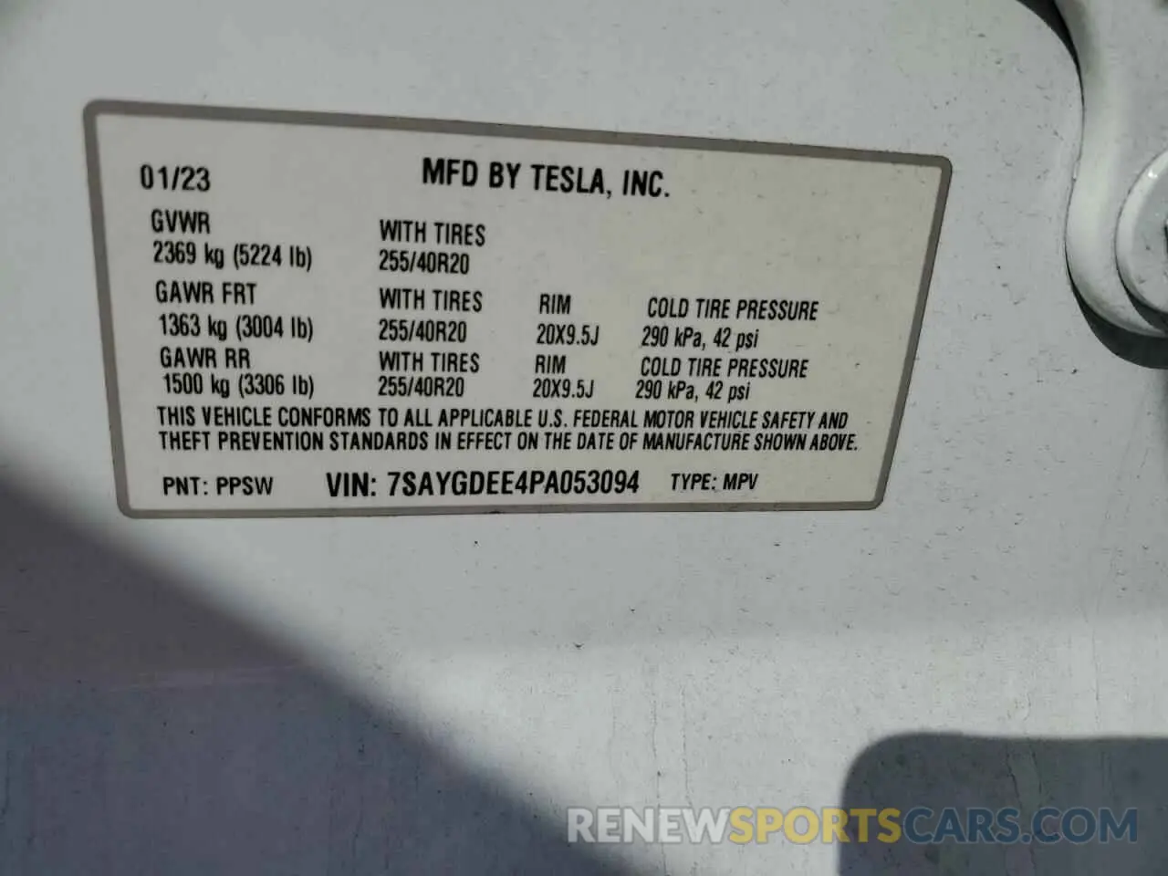 12 Photograph of a damaged car 7SAYGDEE4PA053094 TESLA MODEL Y 2023