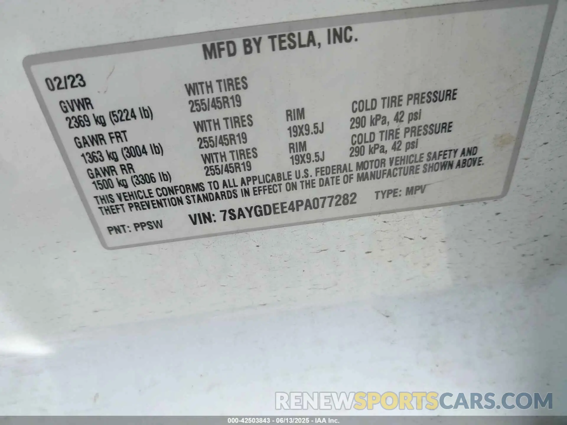 9 Photograph of a damaged car 7SAYGDEE4PA077282 TESLA MODEL Y 2023