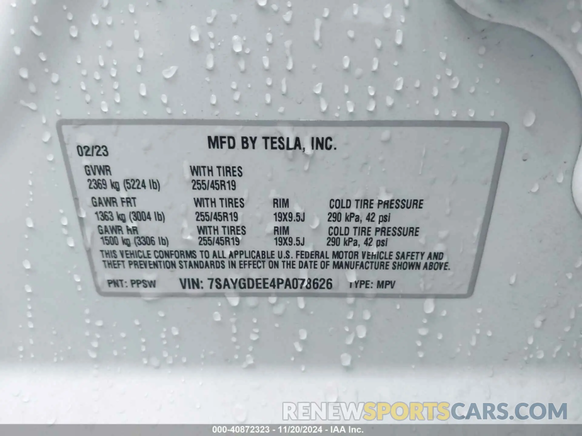 9 Photograph of a damaged car 7SAYGDEE4PA078626 TESLA MODEL Y 2023