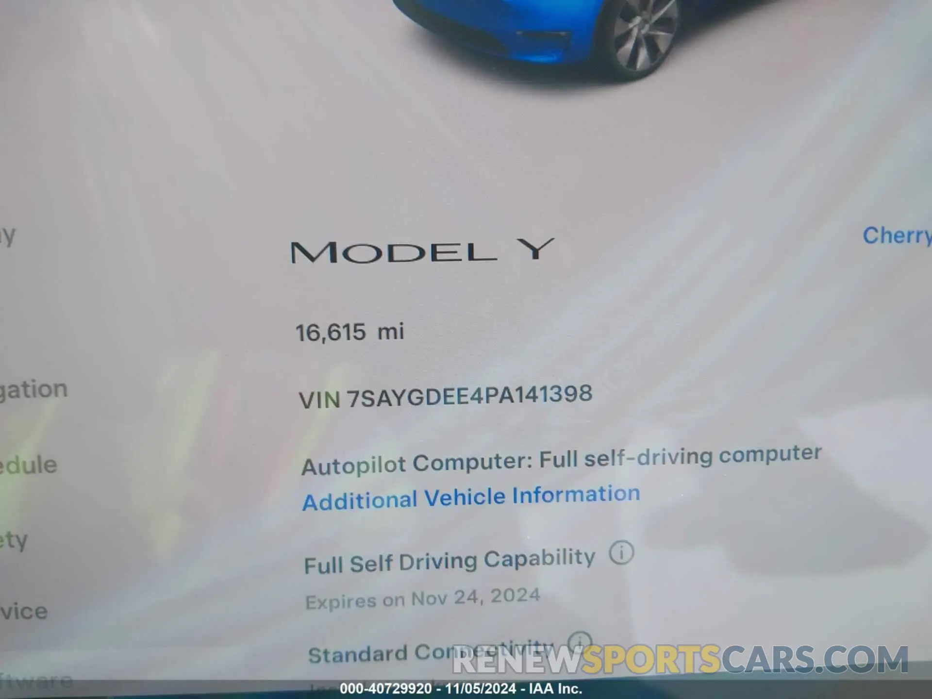 15 Photograph of a damaged car 7SAYGDEE4PA141398 TESLA MODEL Y 2023