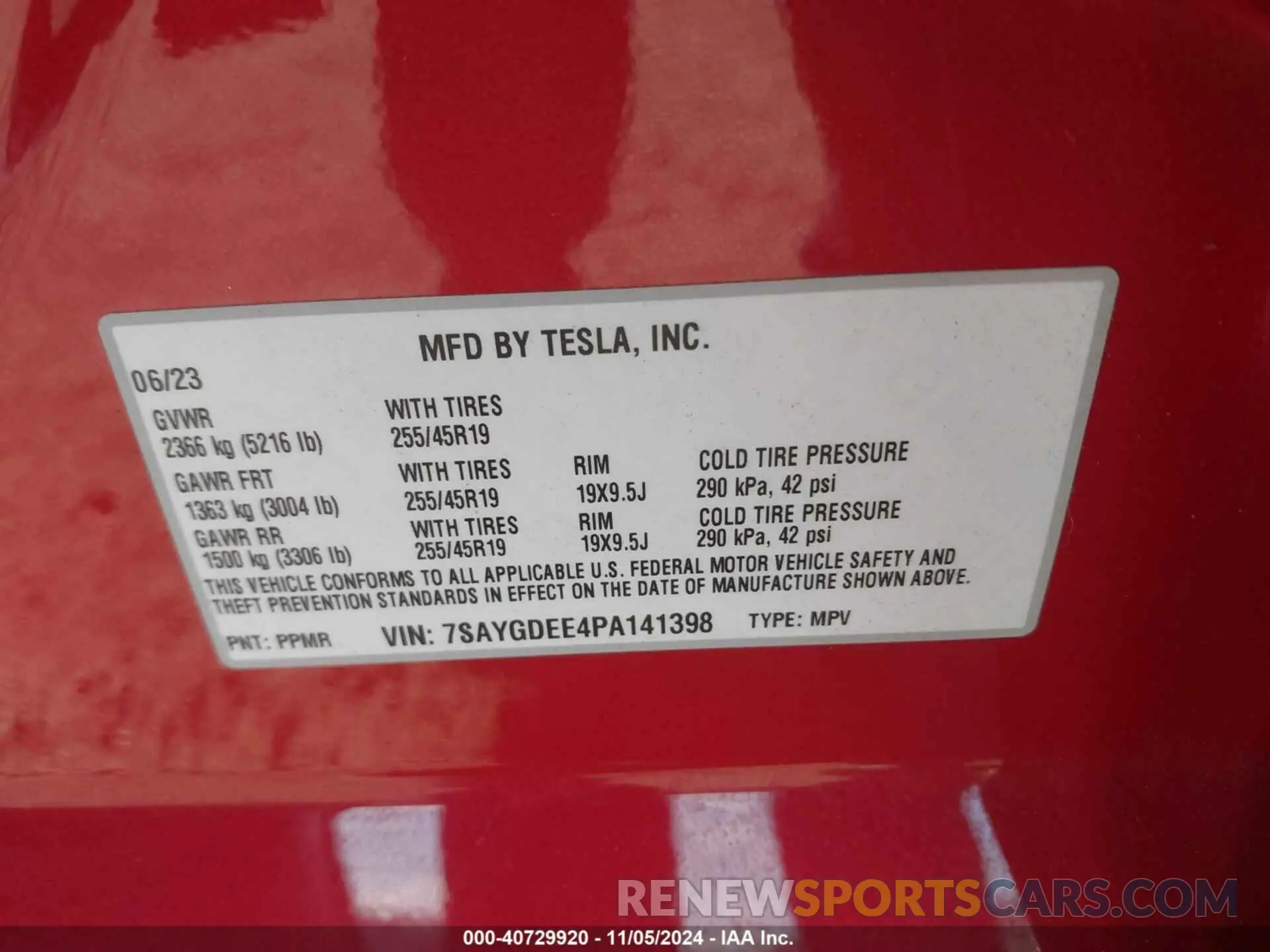 9 Photograph of a damaged car 7SAYGDEE4PA141398 TESLA MODEL Y 2023
