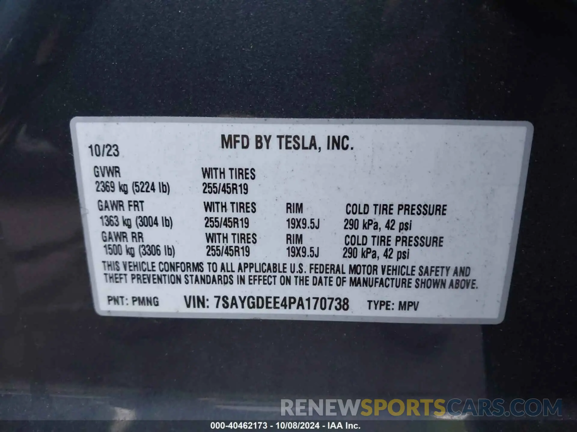 9 Photograph of a damaged car 7SAYGDEE4PA170738 TESLA MODEL Y 2023