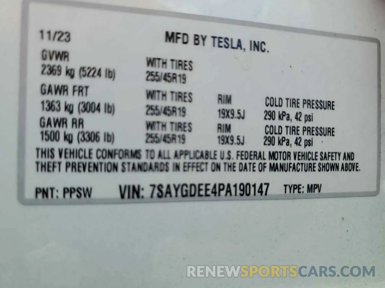 12 Photograph of a damaged car 7SAYGDEE4PA190147 TESLA MODEL Y 2023