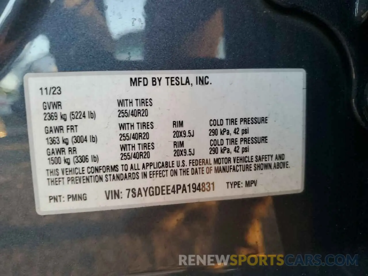 14 Photograph of a damaged car 7SAYGDEE4PA194831 TESLA MODEL Y 2023