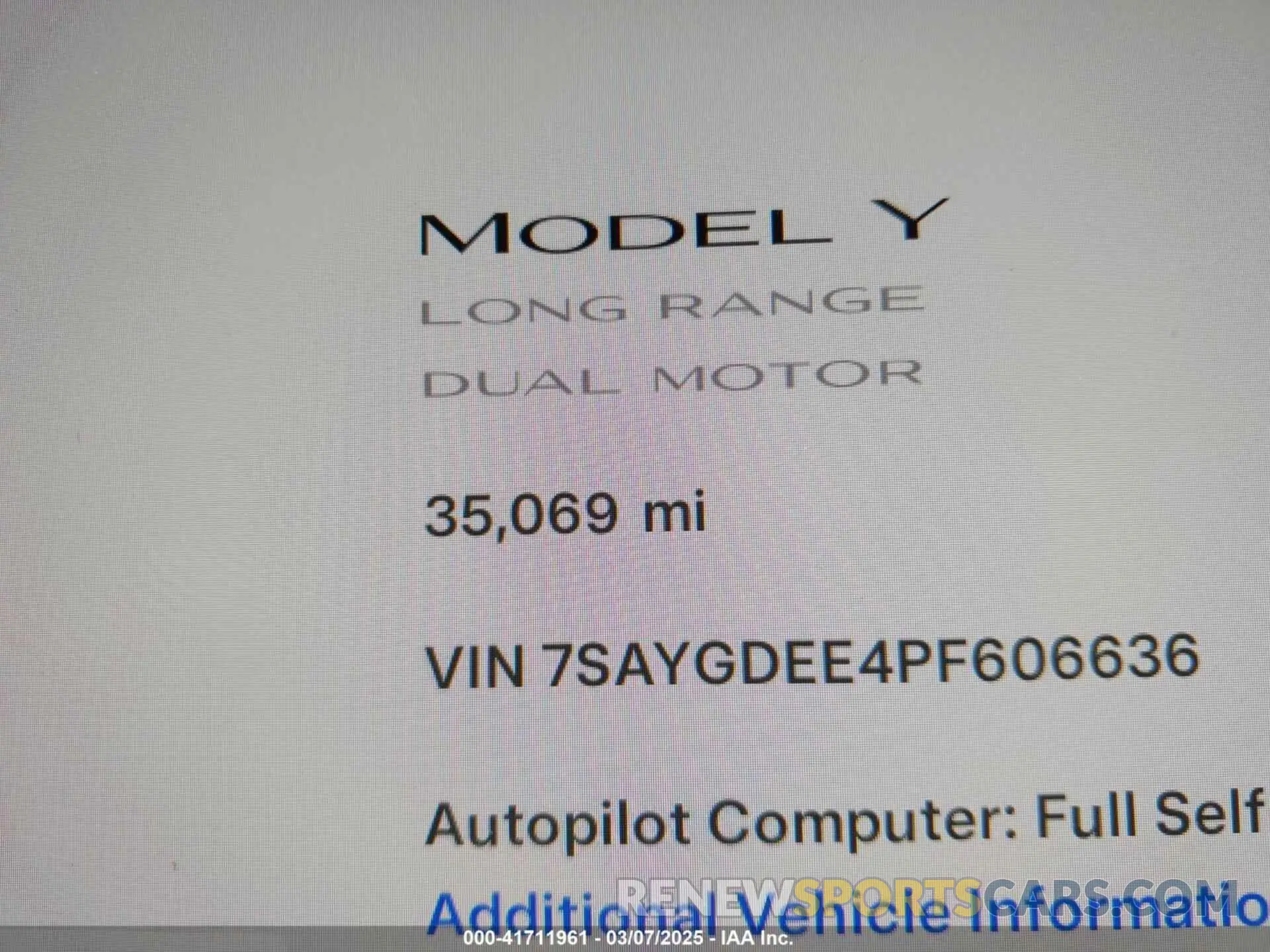 16 Photograph of a damaged car 7SAYGDEE4PF606636 TESLA MODEL Y 2023