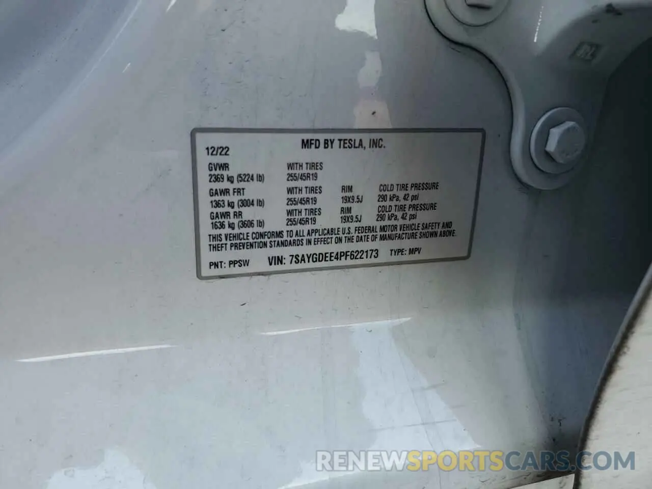 12 Photograph of a damaged car 7SAYGDEE4PF622173 TESLA MODEL Y 2023