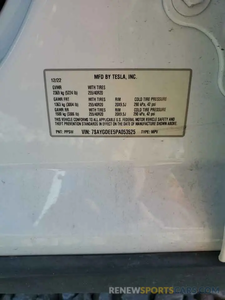12 Photograph of a damaged car 7SAYGDEE5PA053525 TESLA MODEL Y 2023