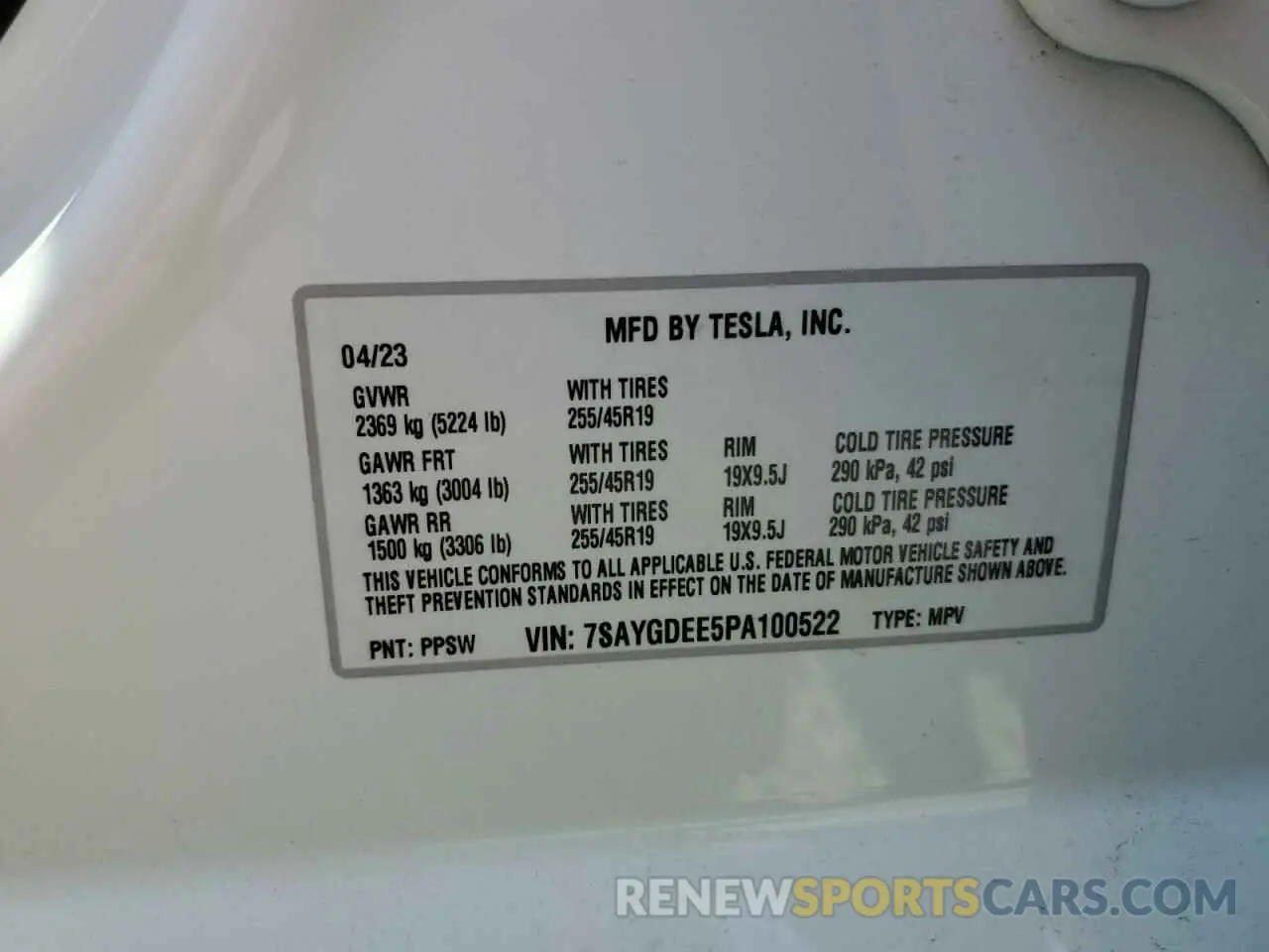 13 Photograph of a damaged car 7SAYGDEE5PA100522 TESLA MODEL Y 2023