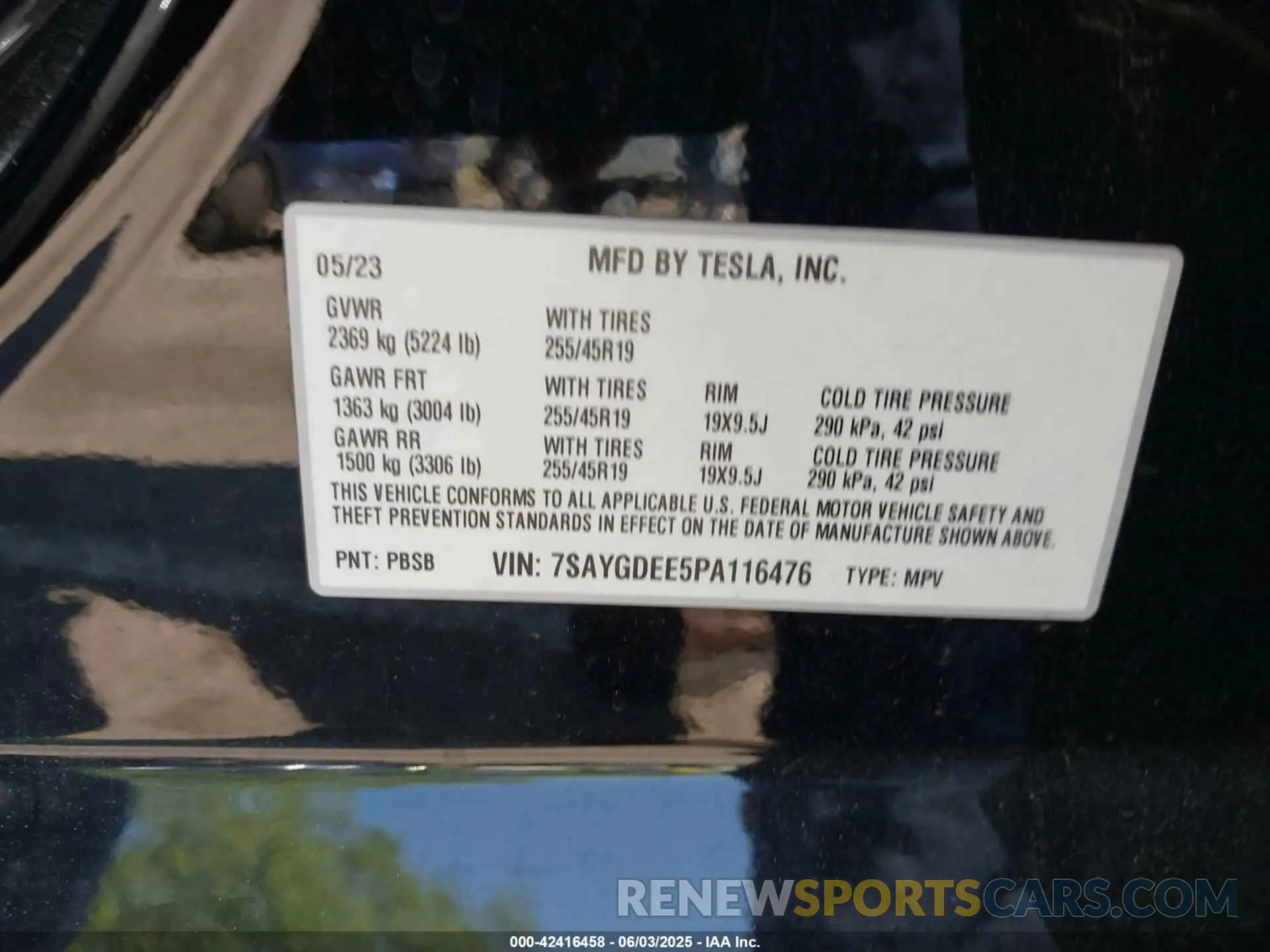9 Photograph of a damaged car 7SAYGDEE5PA116476 TESLA MODEL Y 2023