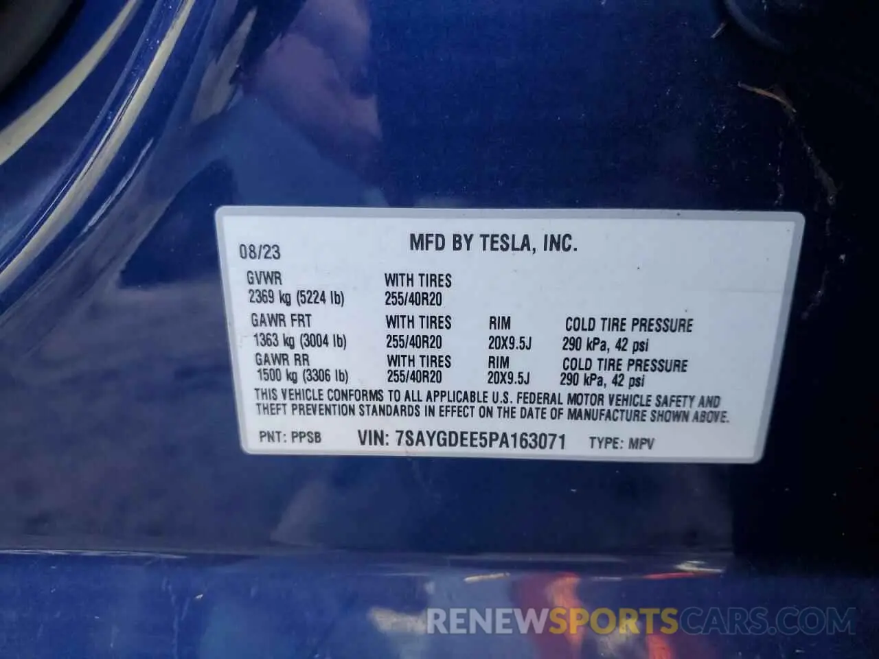 13 Photograph of a damaged car 7SAYGDEE5PA163071 TESLA MODEL Y 2023