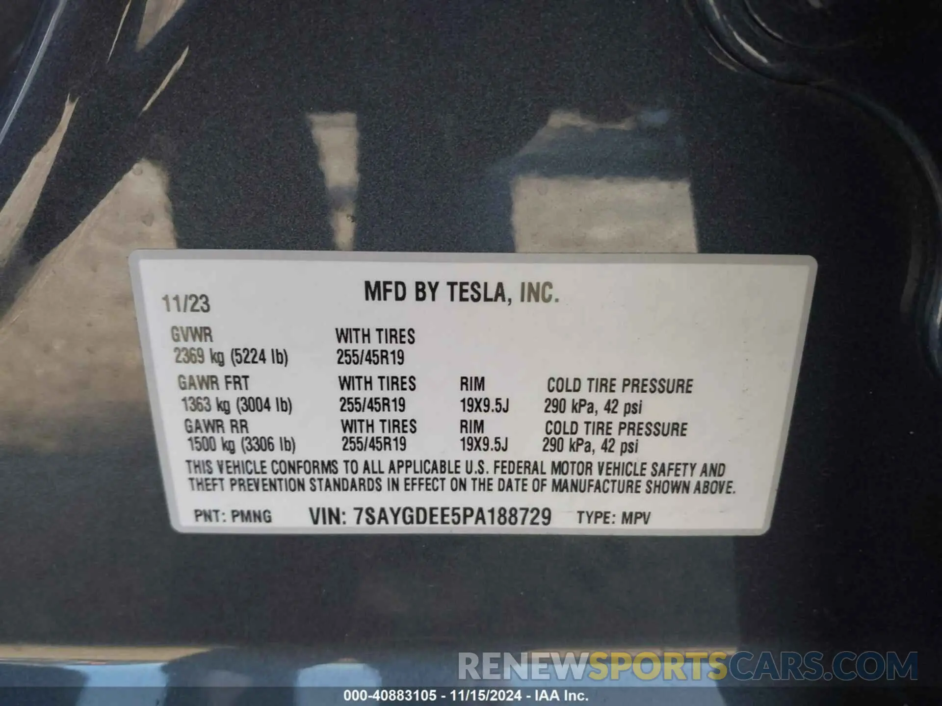 9 Photograph of a damaged car 7SAYGDEE5PA188729 TESLA MODEL Y 2023