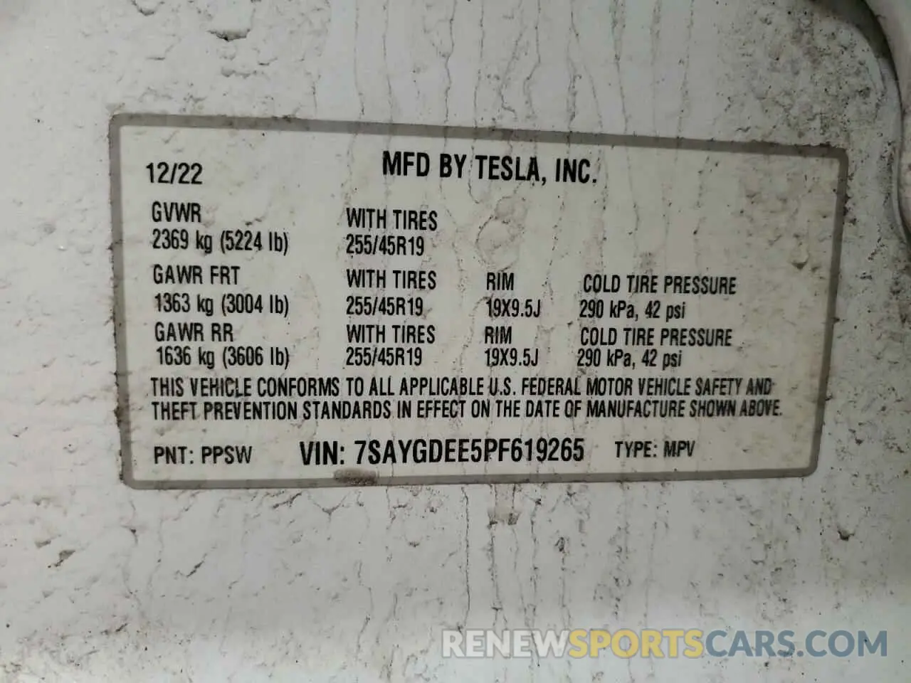 15 Photograph of a damaged car 7SAYGDEE5PF619265 TESLA MODEL Y 2023