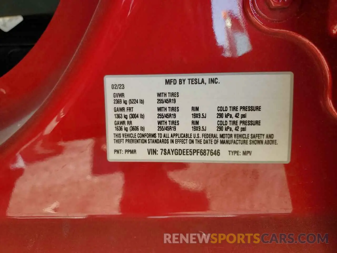 13 Photograph of a damaged car 7SAYGDEE5PF687646 TESLA MODEL Y 2023