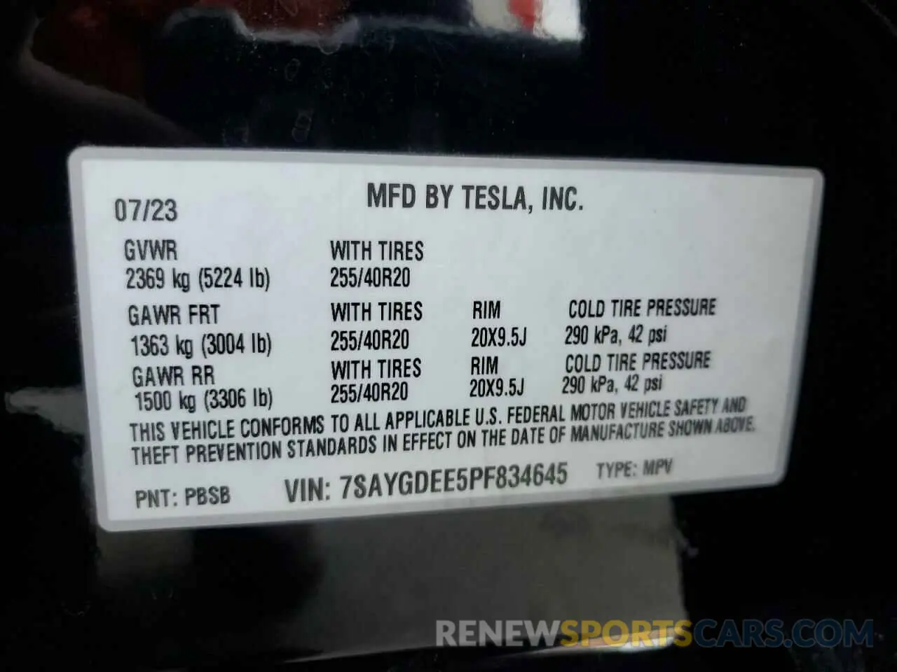 14 Photograph of a damaged car 7SAYGDEE5PF834645 TESLA MODEL Y 2023