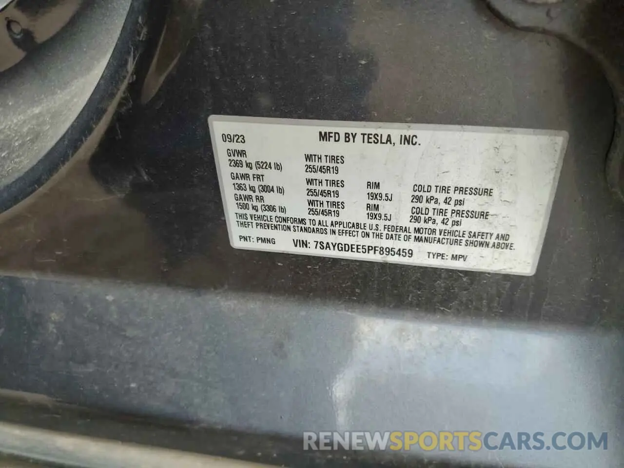 15 Photograph of a damaged car 7SAYGDEE5PF895459 TESLA MODEL Y 2023