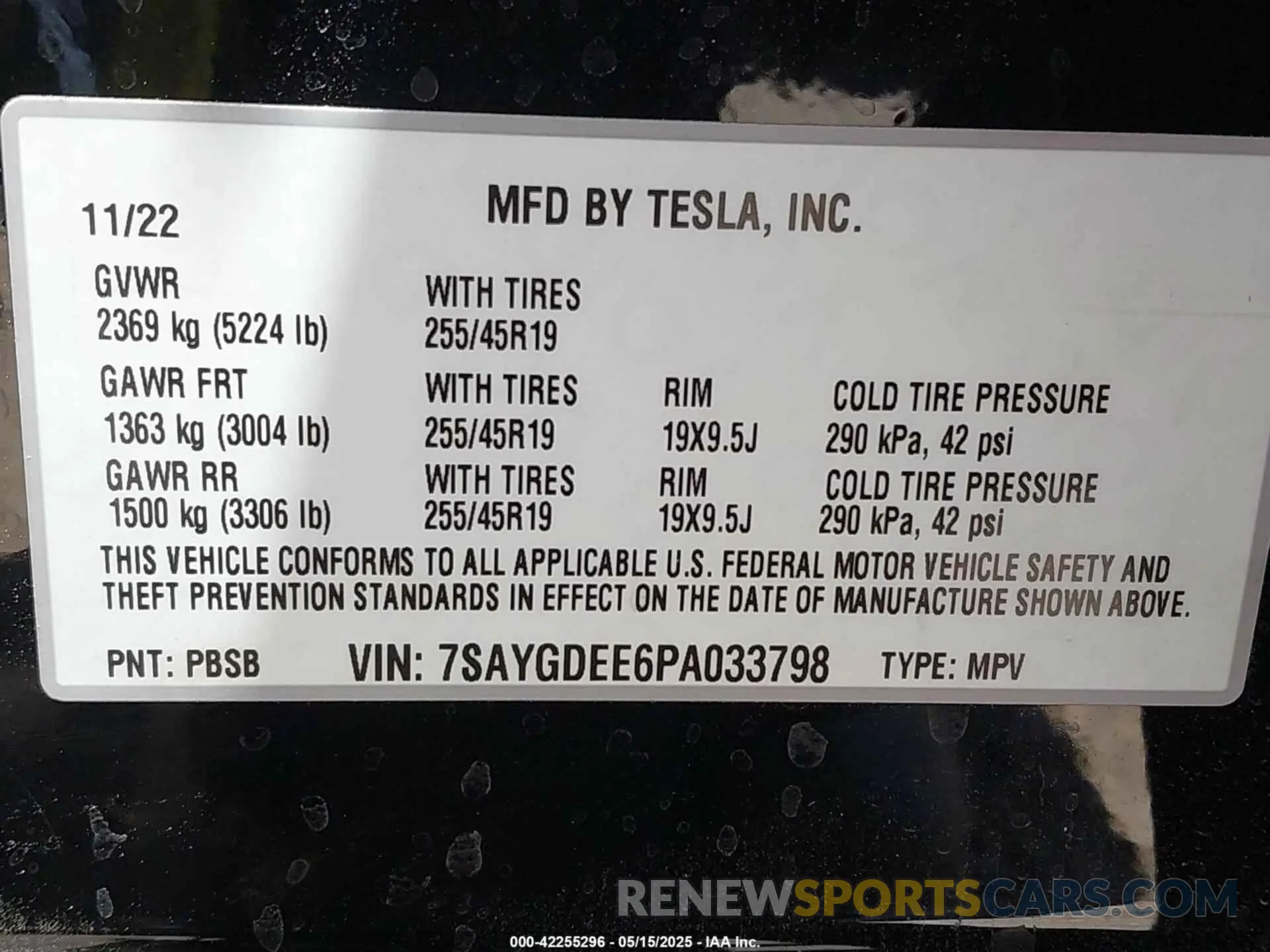 9 Photograph of a damaged car 7SAYGDEE6PA033798 TESLA MODEL Y 2023