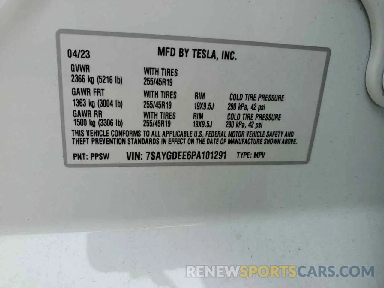 14 Photograph of a damaged car 7SAYGDEE6PA101291 TESLA MODEL Y 2023