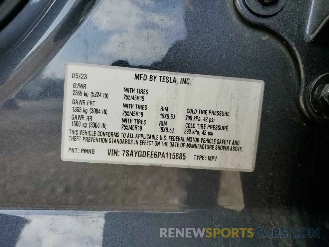 13 Photograph of a damaged car 7SAYGDEE6PA115885 TESLA MODEL Y 2023
