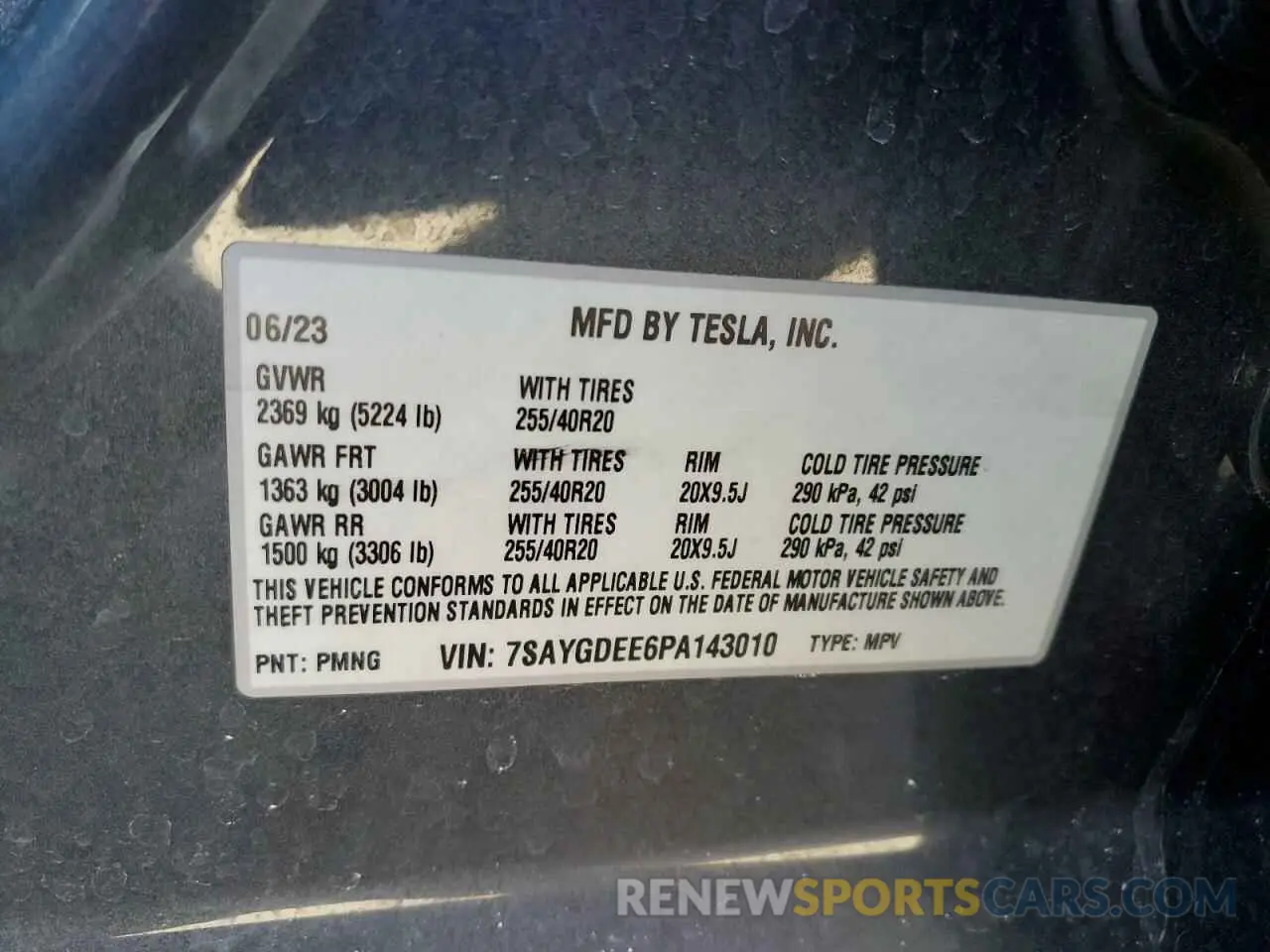15 Photograph of a damaged car 7SAYGDEE6PA143010 TESLA MODEL Y 2023