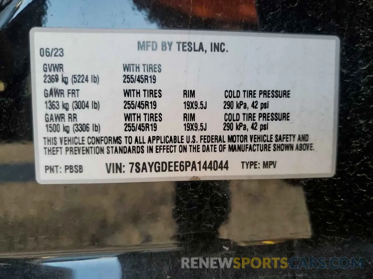12 Photograph of a damaged car 7SAYGDEE6PA144044 TESLA MODEL Y 2023