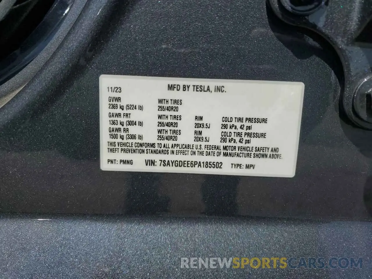 13 Photograph of a damaged car 7SAYGDEE6PA185502 TESLA MODEL Y 2023