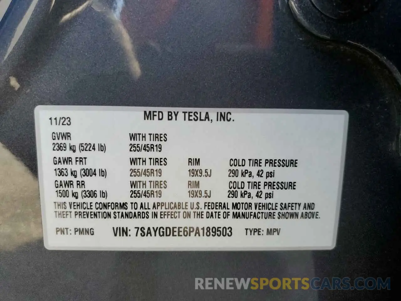 13 Photograph of a damaged car 7SAYGDEE6PA189503 TESLA MODEL Y 2023