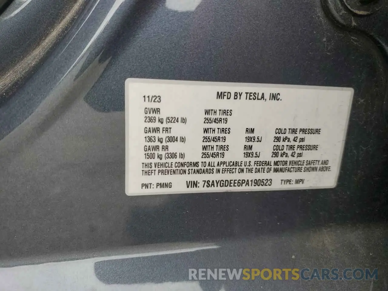 15 Photograph of a damaged car 7SAYGDEE6PA190523 TESLA MODEL Y 2023