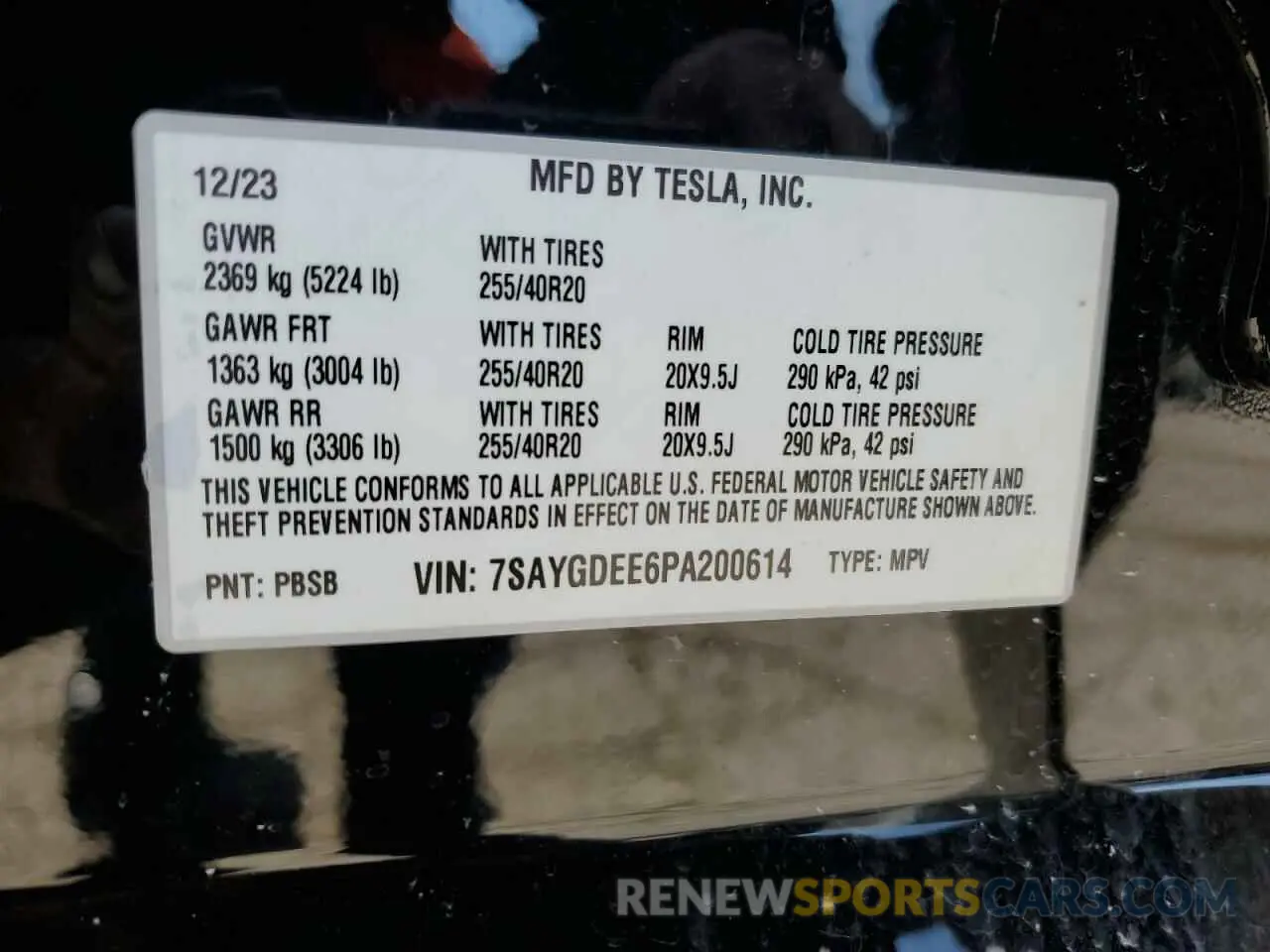 13 Photograph of a damaged car 7SAYGDEE6PA200614 TESLA MODEL Y 2023