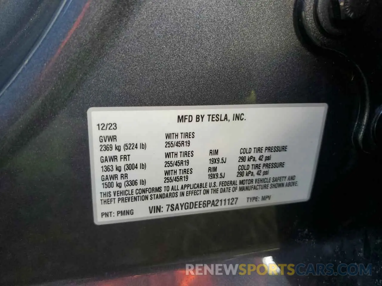 14 Photograph of a damaged car 7SAYGDEE6PA211127 TESLA MODEL Y 2023