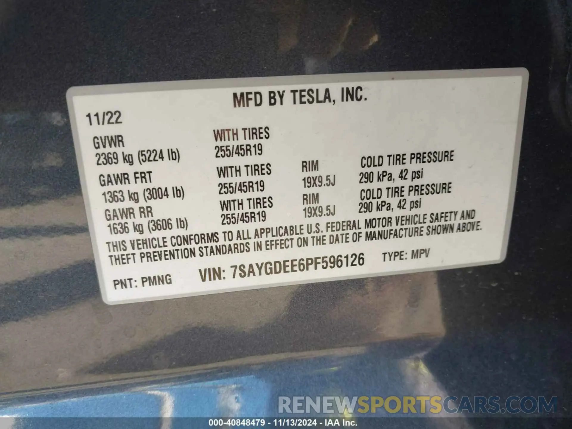9 Photograph of a damaged car 7SAYGDEE6PF596126 TESLA MODEL Y 2023
